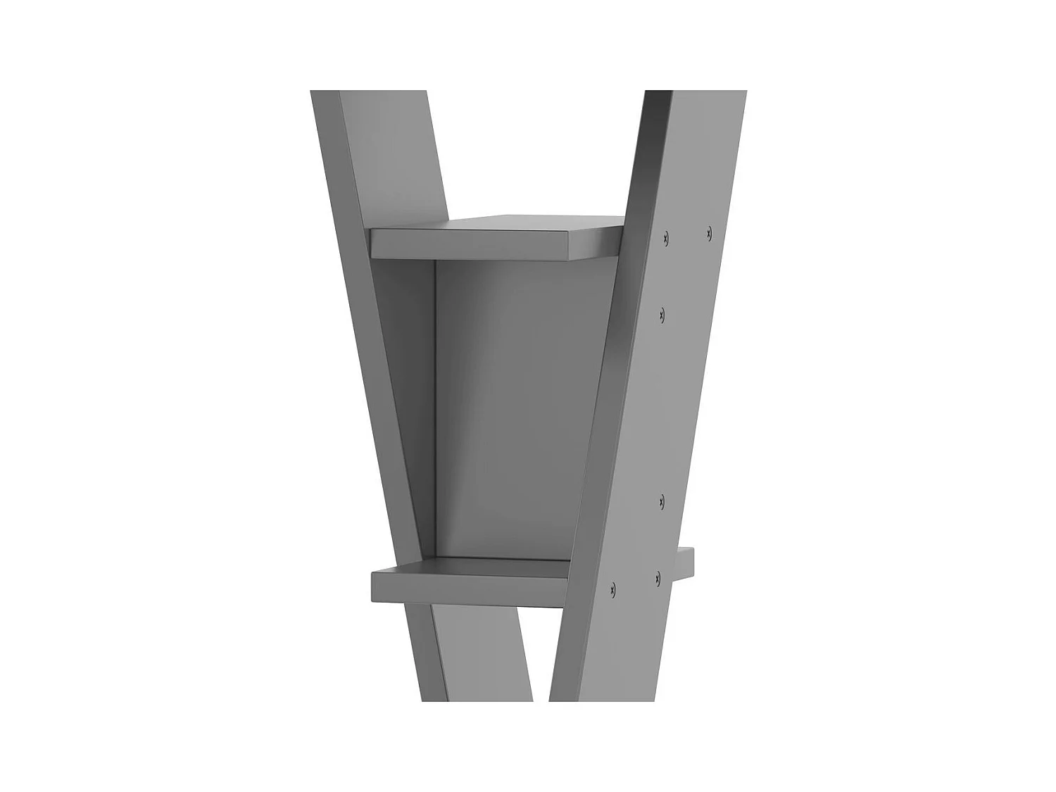 Bureau avec support en X étagère de rangement à six positions design assorti en gris et blanc