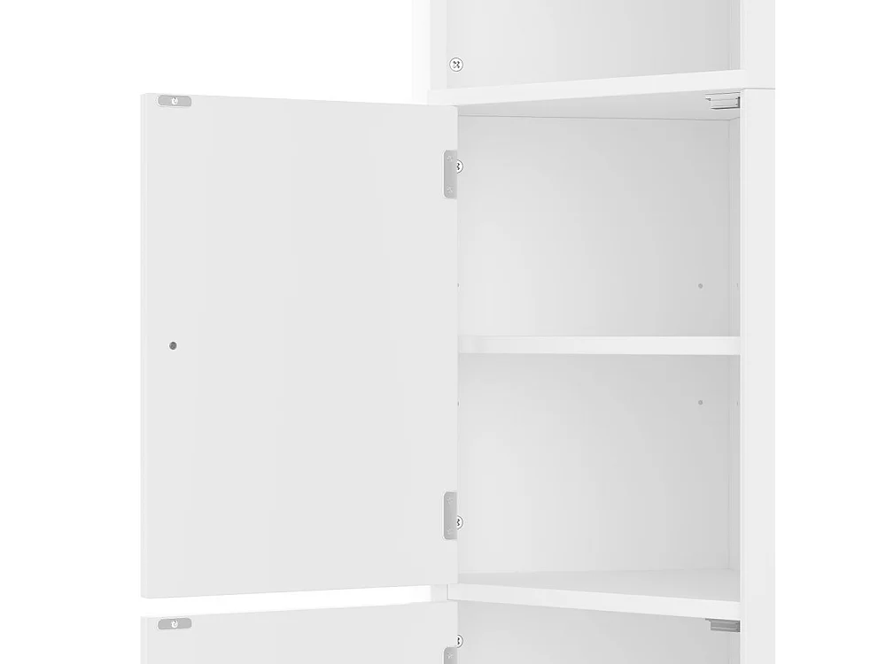 Colonne salle de bain triangulaire peinture résistante à l'humidité deux portes séparations réglables blanc