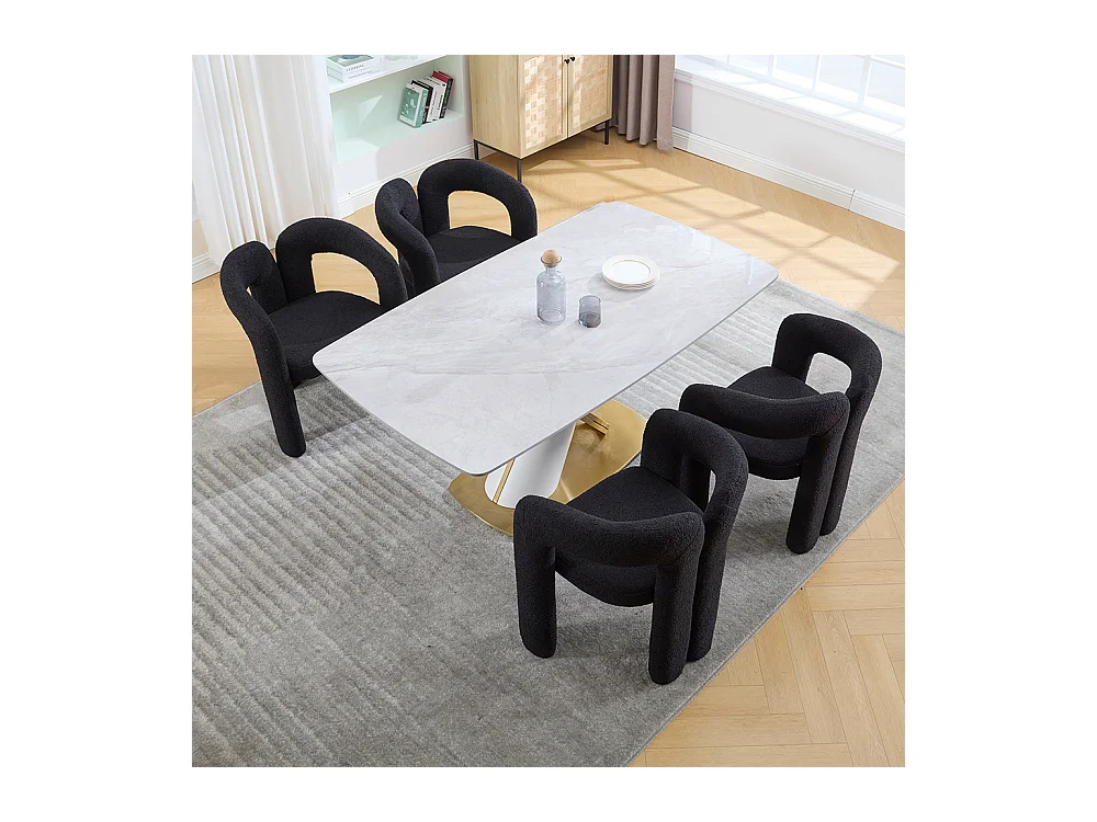 Fauteuil ergonomique haut de gamme revêtement Teddy exclusif design unique soutien dorsal confort maximal noir