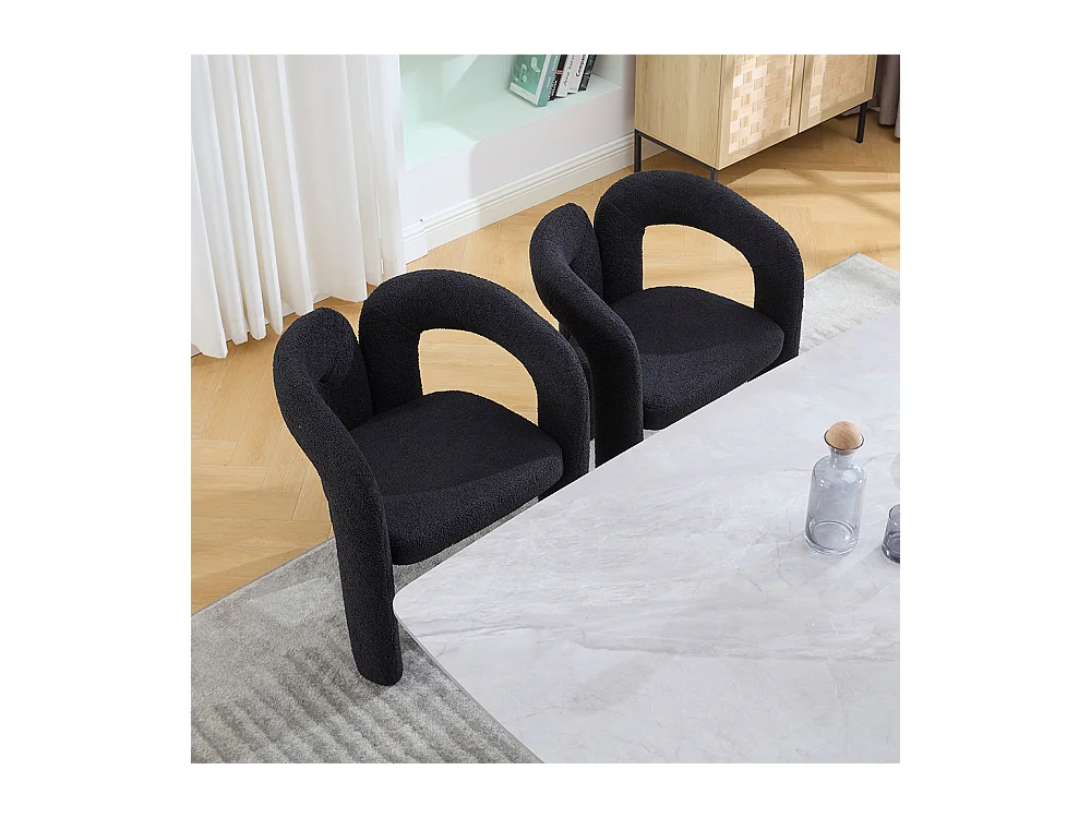 Fauteuil ergonomique haut de gamme revêtement Teddy exclusif design unique soutien dorsal confort maximal noir