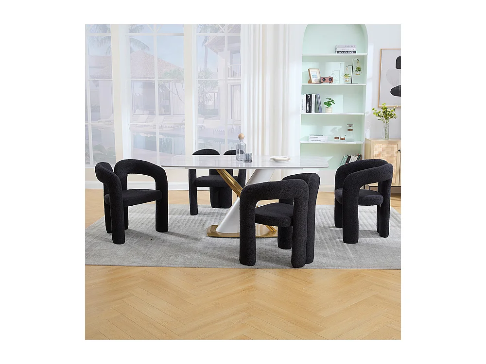 Fauteuil ergonomique haut de gamme revêtement Teddy exclusif design unique soutien dorsal confort maximal noir