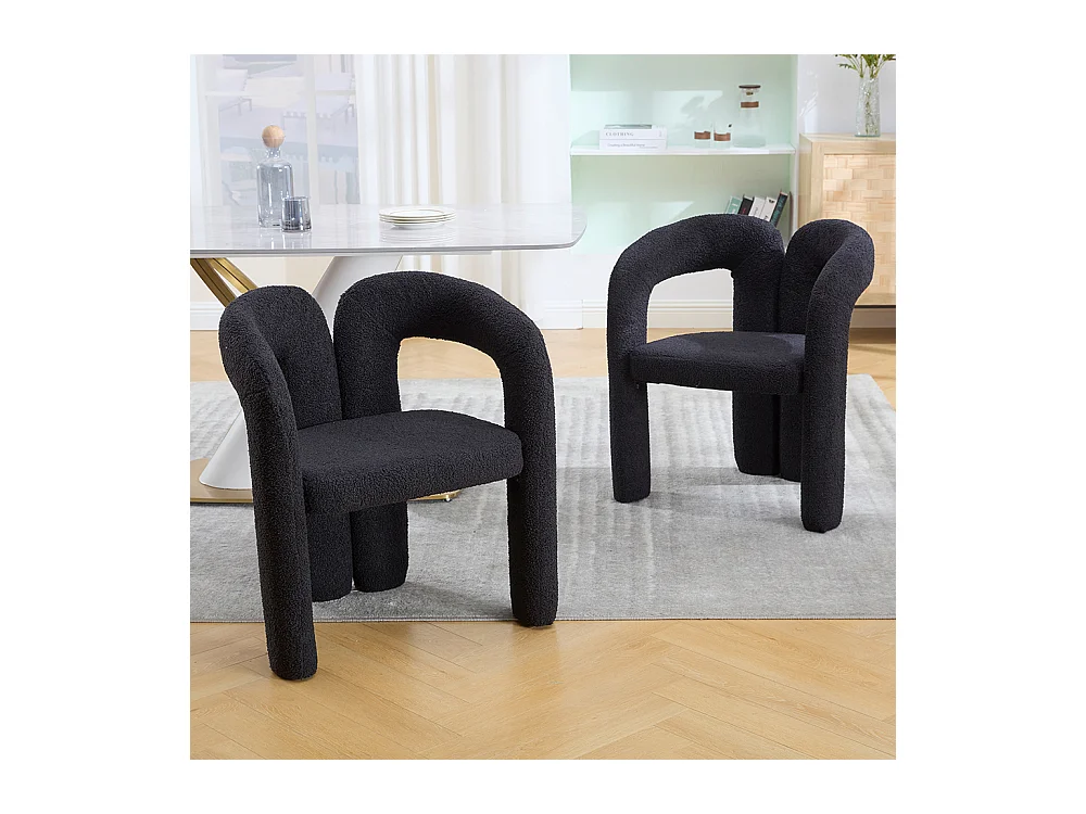 Fauteuil ergonomique haut de gamme revêtement Teddy exclusif design unique soutien dorsal confort maximal noir