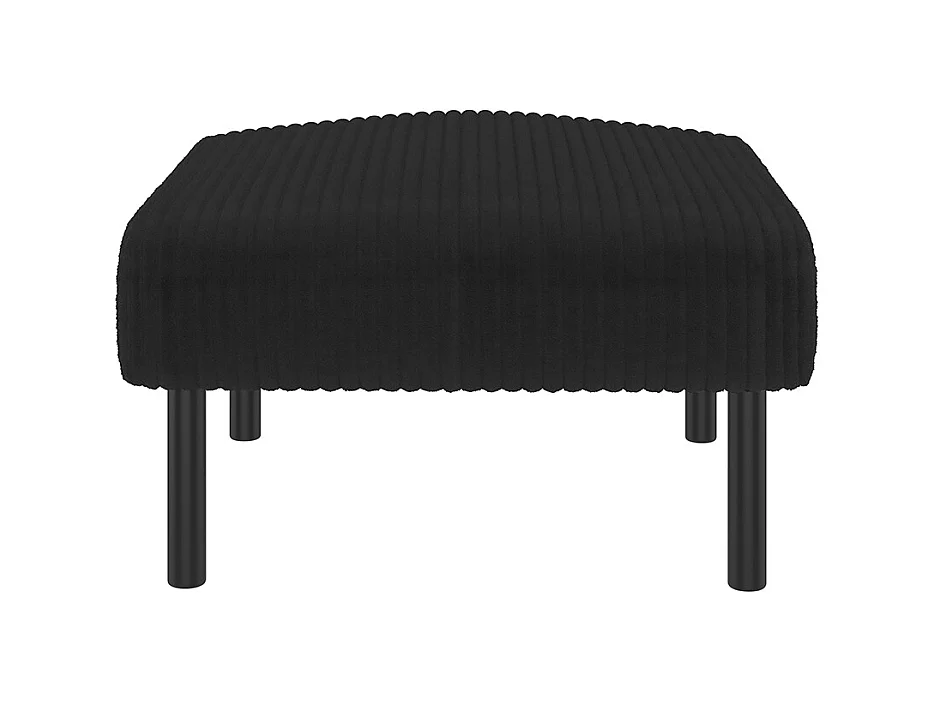 Tabouret haut de gamme velours côtelé structure métallique confort ultime polyvalent repose-pieds pouf table montage rapide noir
