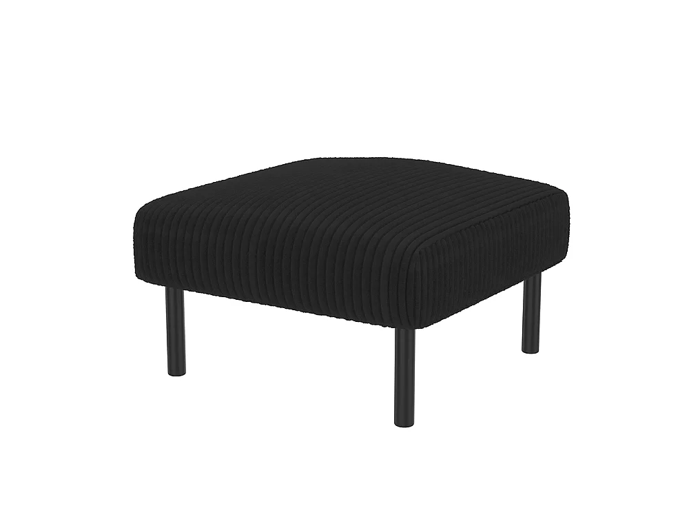 Tabouret haut de gamme velours côtelé structure métallique confort ultime polyvalent repose-pieds pouf table montage rapide noir