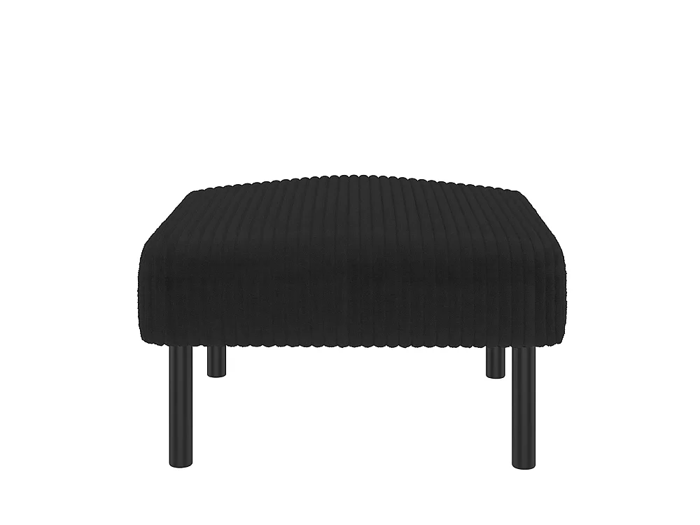 Tabouret haut de gamme velours côtelé structure métallique confort ultime polyvalent repose-pieds pouf table montage rapide noir
