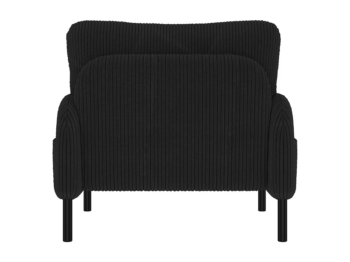 Comfortabele fluwelen fauteuil met armleuningen zijvakken stevige structuur meerdere delen woonkamer slaapkamer kantoor zwart