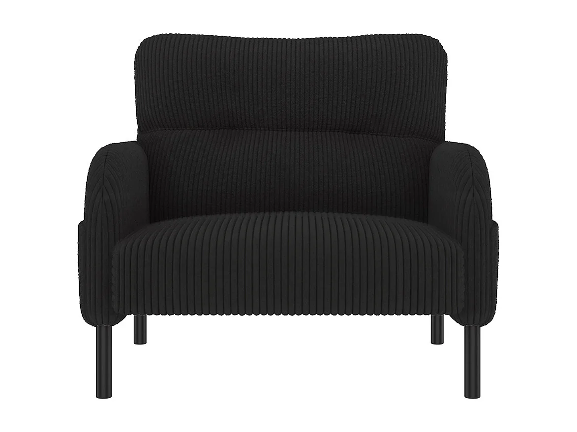 Comfortabele fluwelen fauteuil met armleuningen zijvakken stevige structuur meerdere delen woonkamer slaapkamer kantoor zwart