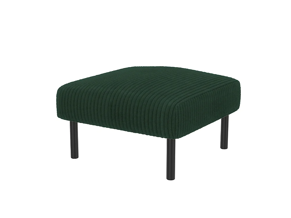 Tabouret haut de gamme velours côtelé structure métallique confort ultime polyvalent repose-pieds pouf table montage rapide vert émeraude