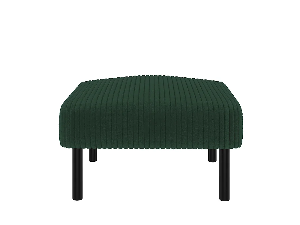 Tabouret haut de gamme velours côtelé structure métallique confort ultime polyvalent repose-pieds pouf table montage rapide vert émeraude