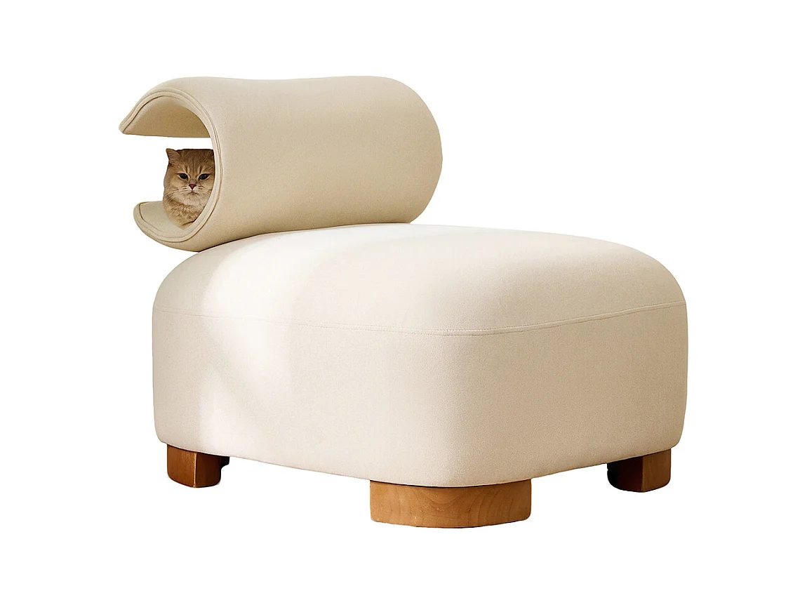 Fauteuil multifonction niche chat futon animaux salon chambre matériau résistant griffes ergonomique humains chats canapé 1 place lounge TV