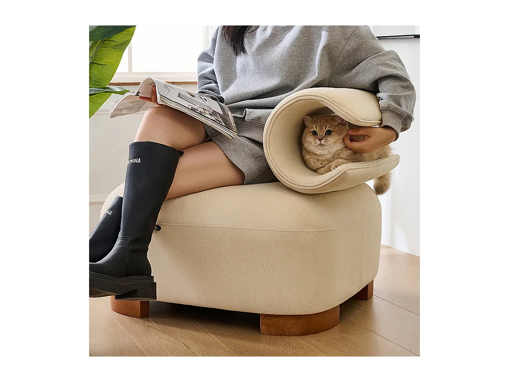 Fauteuil multifonction niche chat futon animaux salon chambre matériau résistant griffes ergonomique humains chats canapé 1 place lounge TV