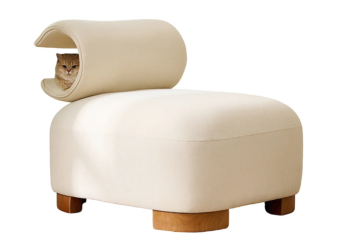 Fauteuil multifonction niche chat futon animaux salon chambre matériau résistant griffes ergonomique humains chats canapé 1 place lounge TV