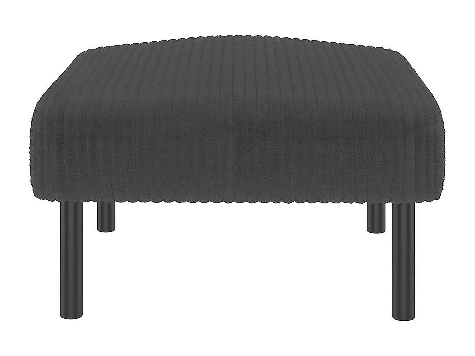 Tabouret haut de gamme velours côtelé structure métallique confort ultime polyvalent repose-pieds pouf table montage rapide gris