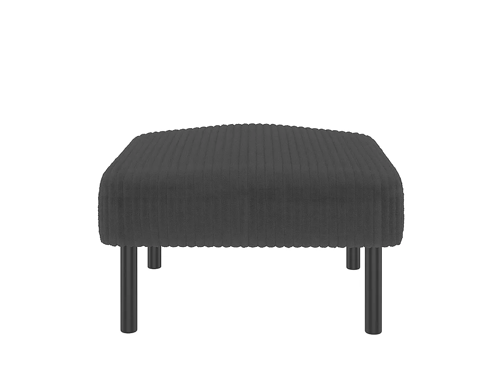 Tabouret haut de gamme velours côtelé structure métallique confort ultime polyvalent repose-pieds pouf table montage rapide gris