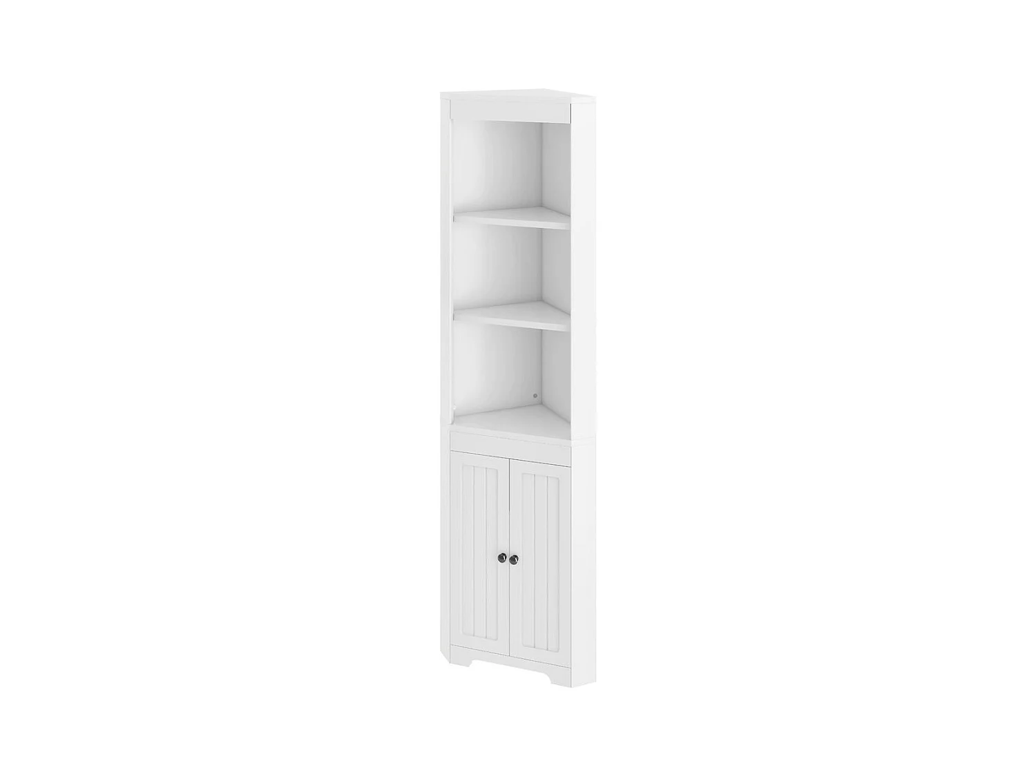 Colonne salle de bain portes battantes résistantes à l'humidité étagères coulissantes blanc