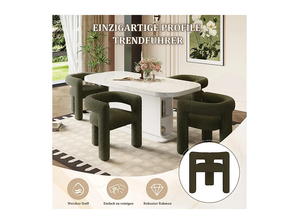 Fauteuil ergonomique Teddy Flor haut de gamme design unique confort maximal polyvalent montage rapide vert émeraude