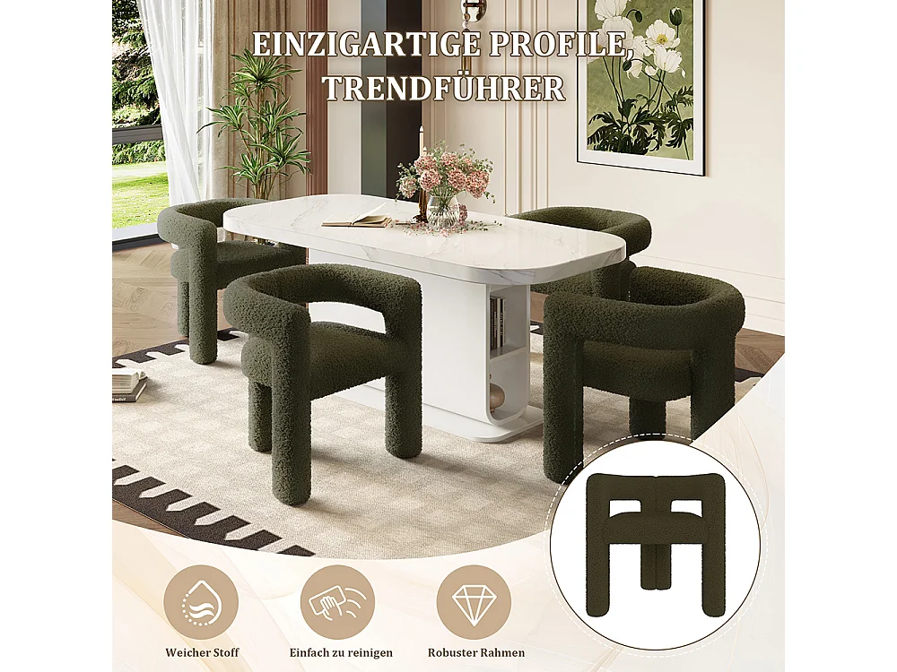 Fauteuil ergonomique Teddy Flor haut de gamme design unique confort maximal polyvalent montage rapide vert émeraude