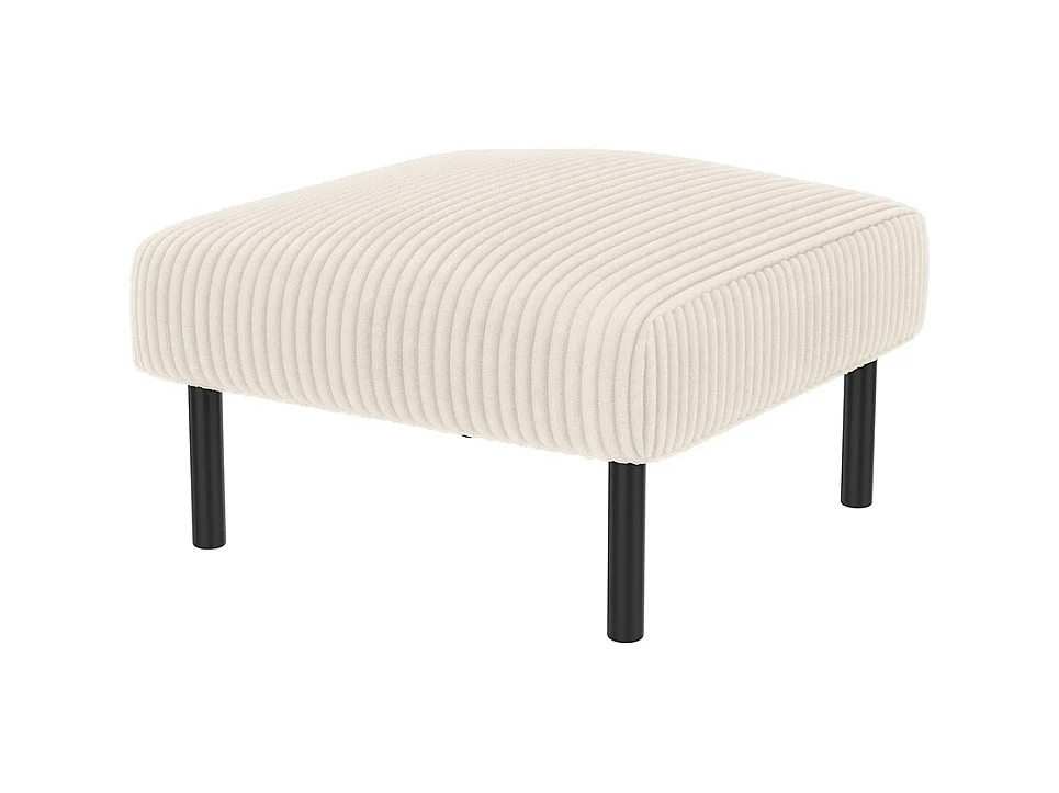 Hoogwaardige kruk corduroy metalen structuur ultiem comfort veelzijdig voetensteun poef tafel snelle montage beige