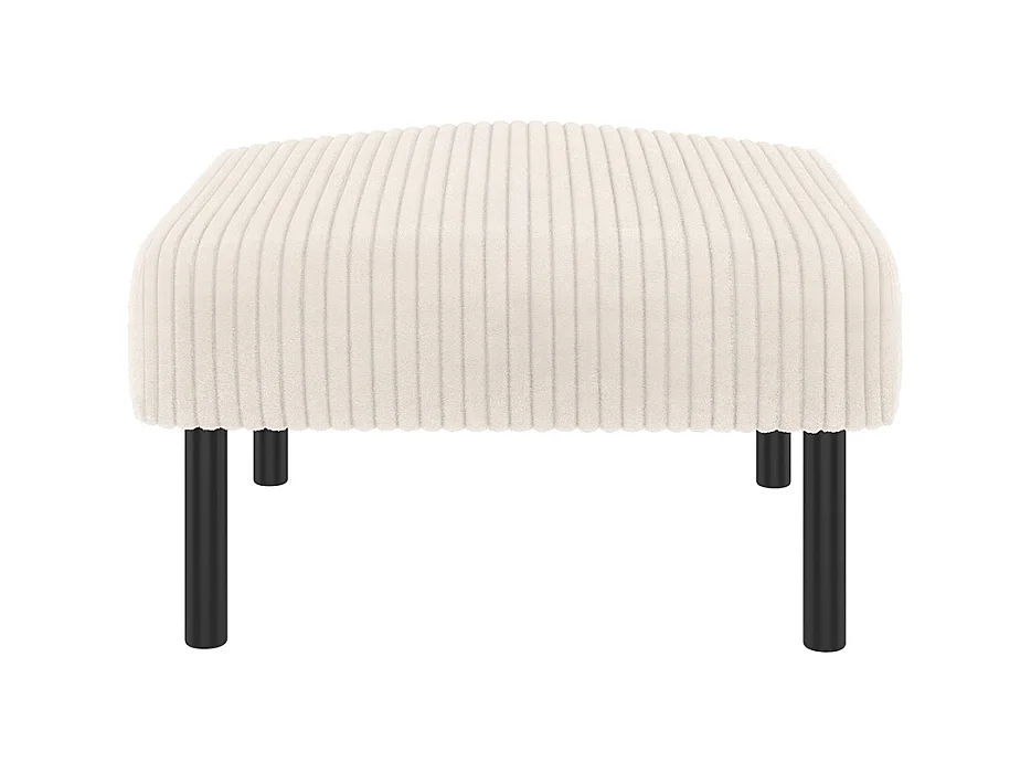 Hoogwaardige kruk corduroy metalen structuur ultiem comfort veelzijdig voetensteun poef tafel snelle montage beige