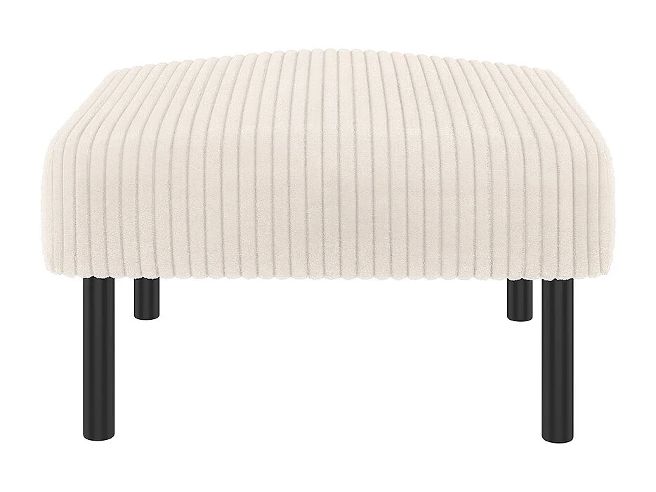 Hoogwaardige kruk corduroy metalen structuur ultiem comfort veelzijdig voetensteun poef tafel snelle montage beige