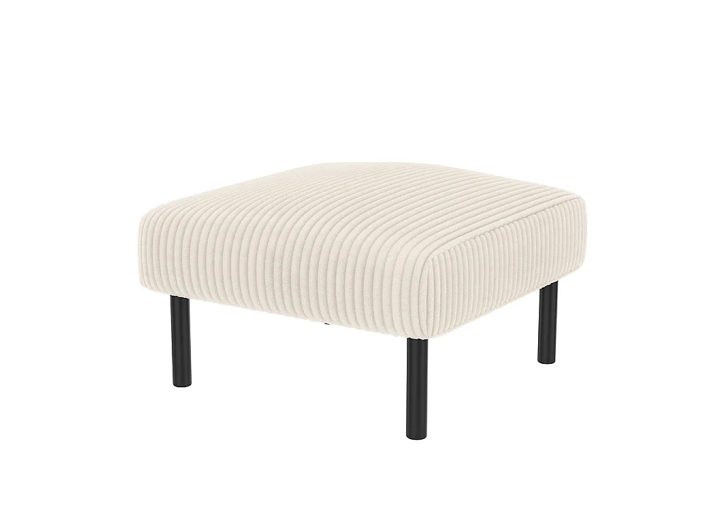 Tabouret haut de gamme velours côtelé structure métallique confort ultime polyvalent repose-pieds pouf table montage rapide beige