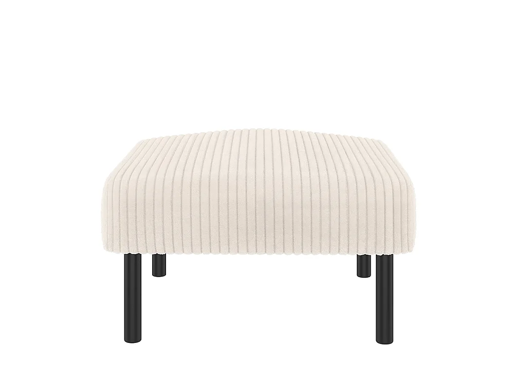 Tabouret haut de gamme velours côtelé structure métallique confort ultime polyvalent repose-pieds pouf table montage rapide beige