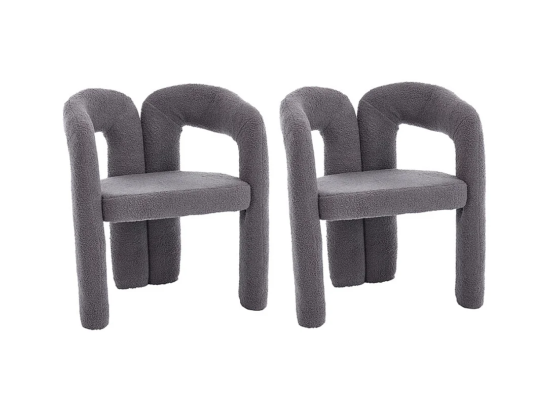 Fauteuil ergonomique haut de gamme revêtement Teddy exclusif design unique soutien dorsal confort maximal gris