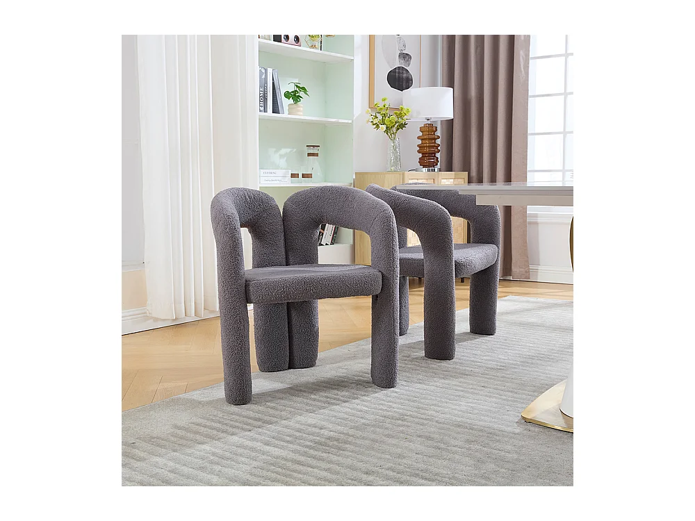 Fauteuil ergonomique haut de gamme revêtement Teddy exclusif design unique soutien dorsal confort maximal gris