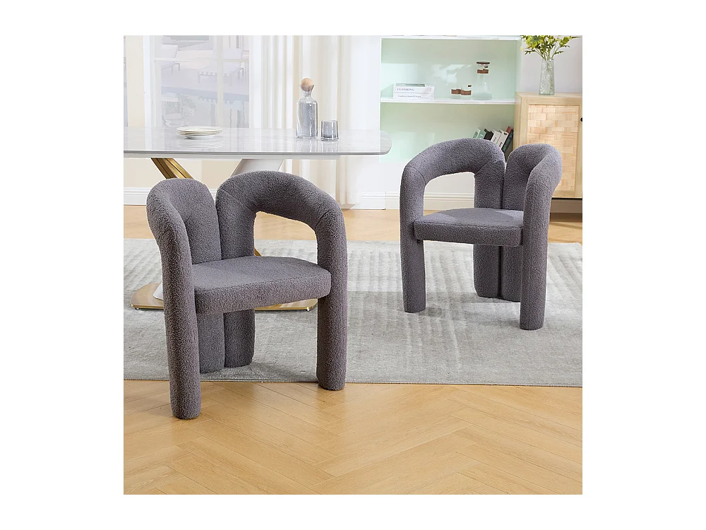 Fauteuil ergonomique haut de gamme revêtement Teddy exclusif design unique soutien dorsal confort maximal gris
