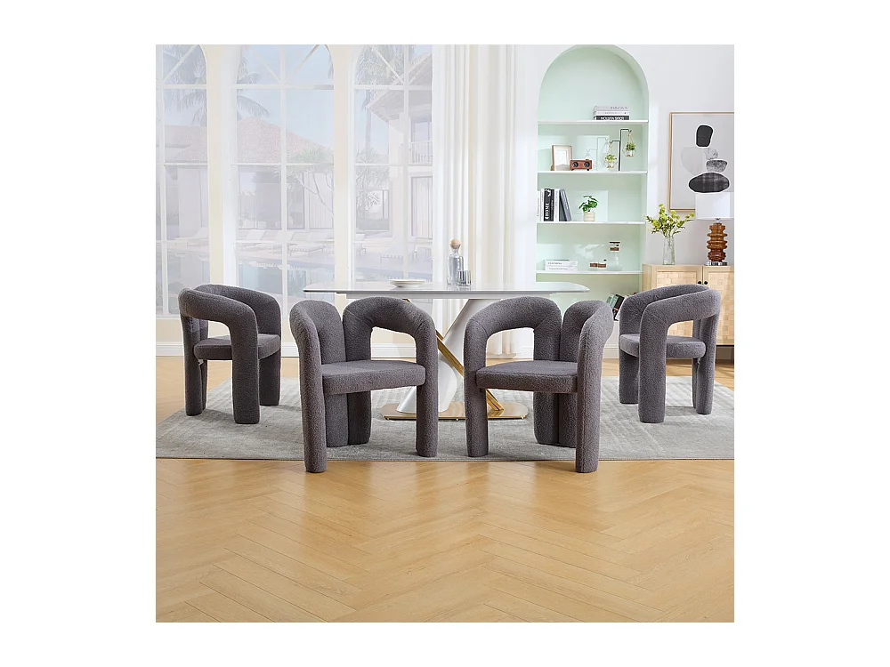 Fauteuil ergonomique haut de gamme revêtement Teddy exclusif design unique soutien dorsal confort maximal gris