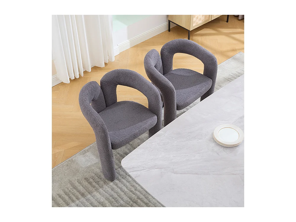 Fauteuil ergonomique haut de gamme revêtement Teddy exclusif design unique soutien dorsal confort maximal gris