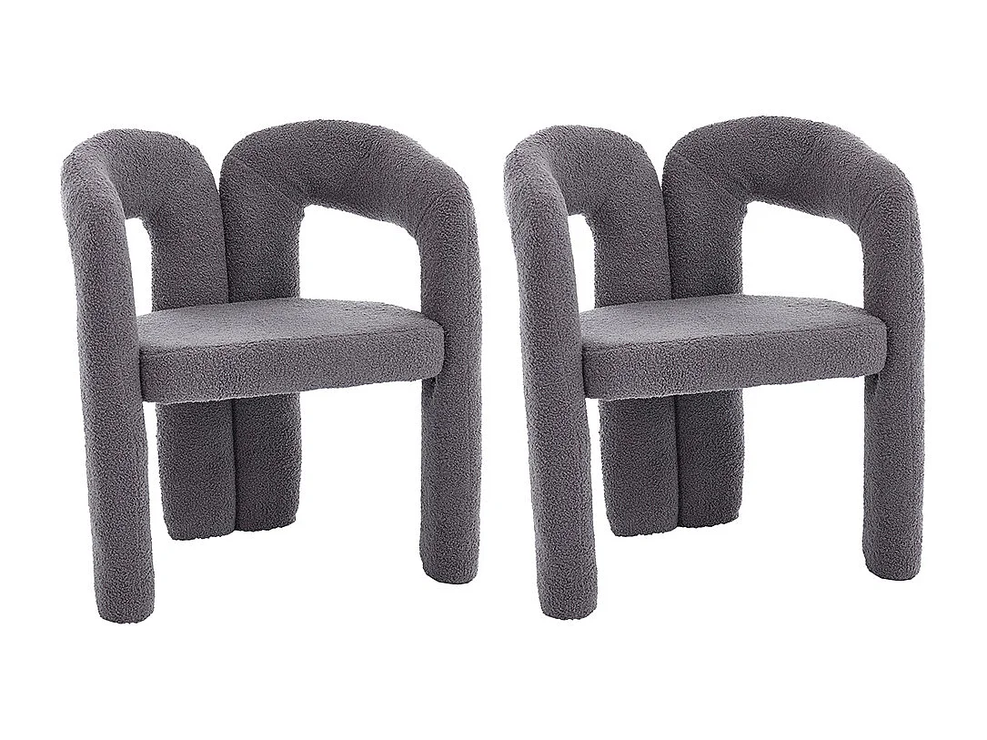 Fauteuil ergonomique haut de gamme revêtement Teddy exclusif design unique soutien dorsal confort maximal gris