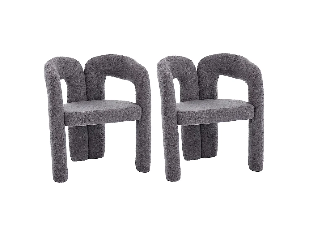 Fauteuil ergonomique haut de gamme revêtement Teddy exclusif design unique soutien dorsal confort maximal gris