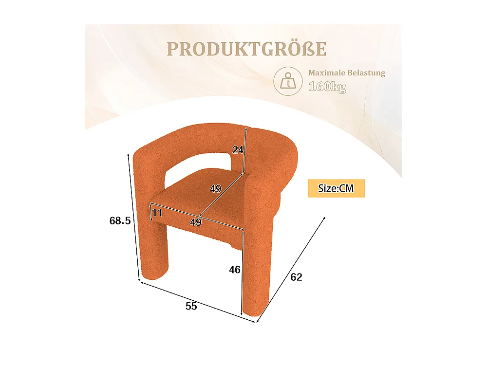 Fauteuil ergonomique Teddy Flor haut de gamme design unique confort maximal polyvalent montage rapide orange