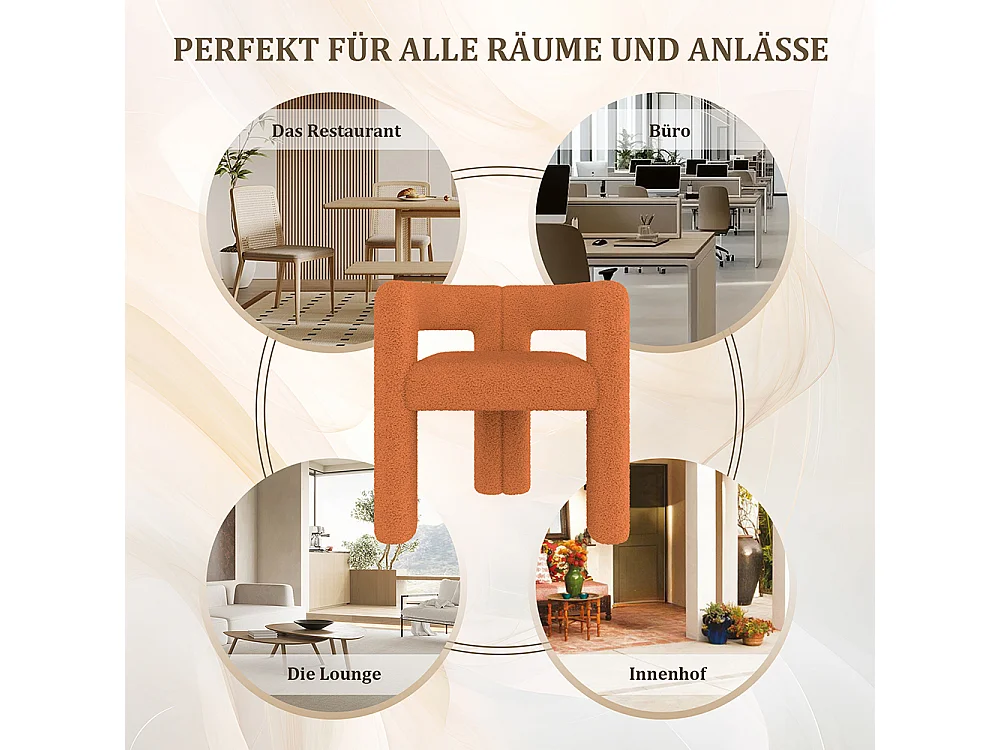 Fauteuil ergonomique Teddy Flor haut de gamme design unique confort maximal polyvalent montage rapide orange