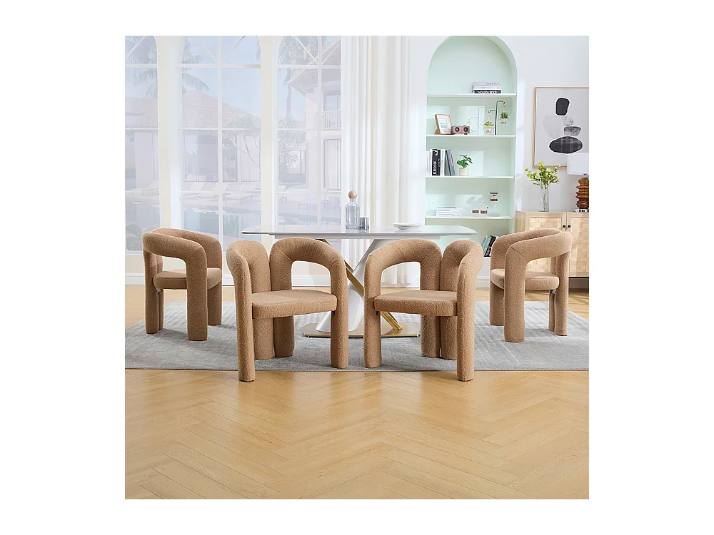 Ergonomische fauteuil van topkwaliteit met exclusieve Teddy-bekleding uniek ontwerp maximale rugsteun en comfort bruin