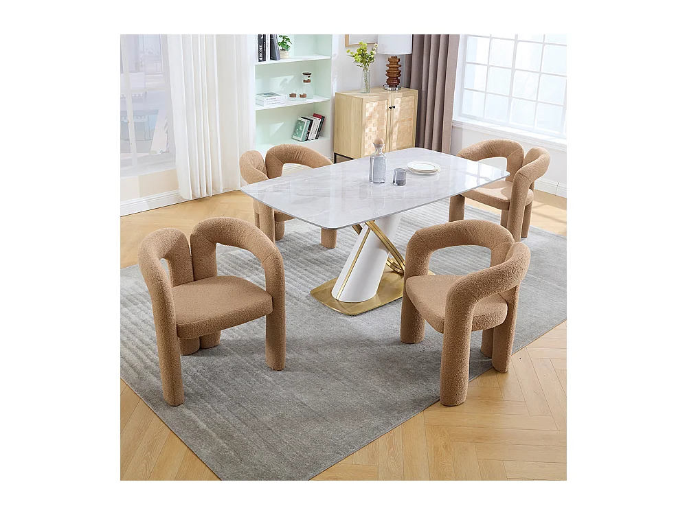 Ergonomische fauteuil van topkwaliteit met exclusieve Teddy-bekleding uniek ontwerp maximale rugsteun en comfort bruin