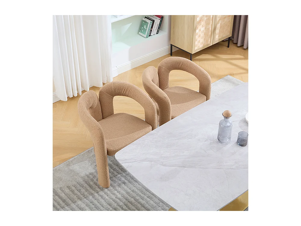 Ergonomische fauteuil van topkwaliteit met exclusieve Teddy-bekleding uniek ontwerp maximale rugsteun en comfort bruin