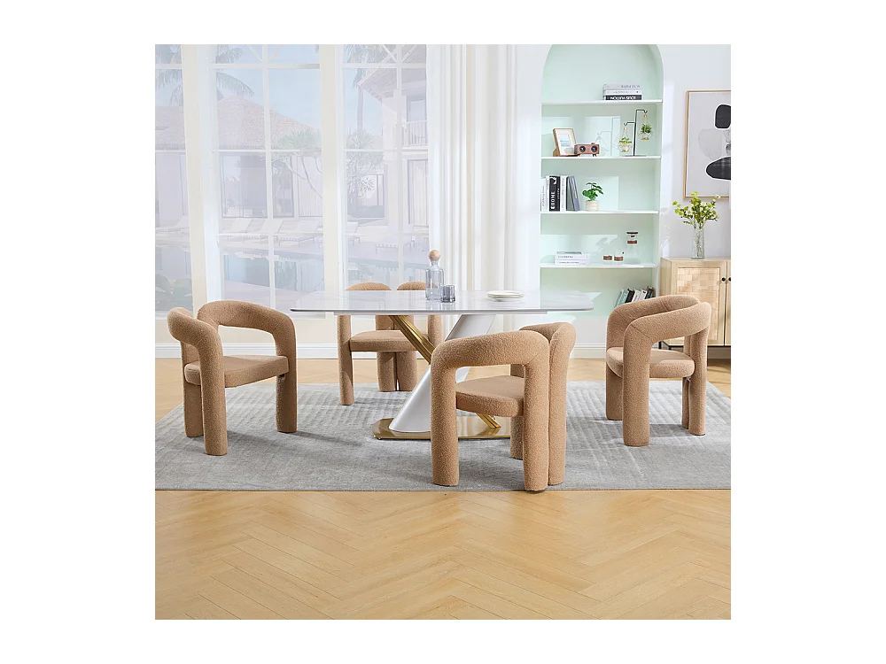 Ergonomische fauteuil van topkwaliteit met exclusieve Teddy-bekleding uniek ontwerp maximale rugsteun en comfort bruin