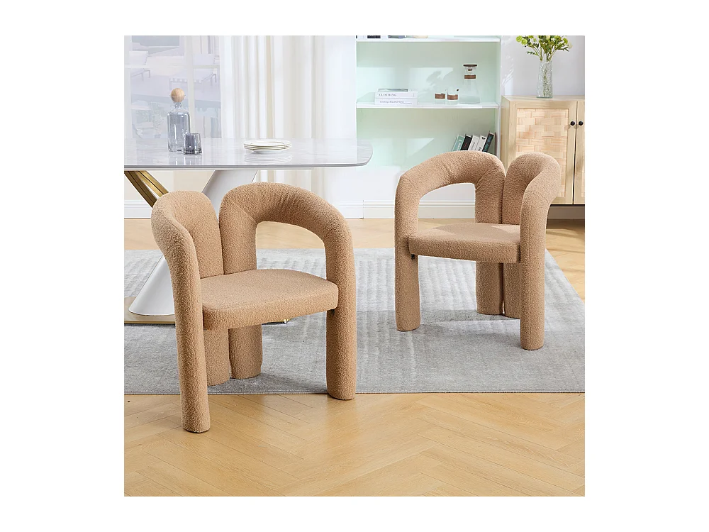 Fauteuil ergonomique haut de gamme revêtement Teddy exclusif design unique soutien dorsal confort maximal marron