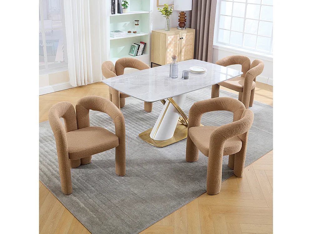 Ergonomische fauteuil van topkwaliteit met exclusieve Teddy-bekleding uniek ontwerp maximale rugsteun en comfort bruin