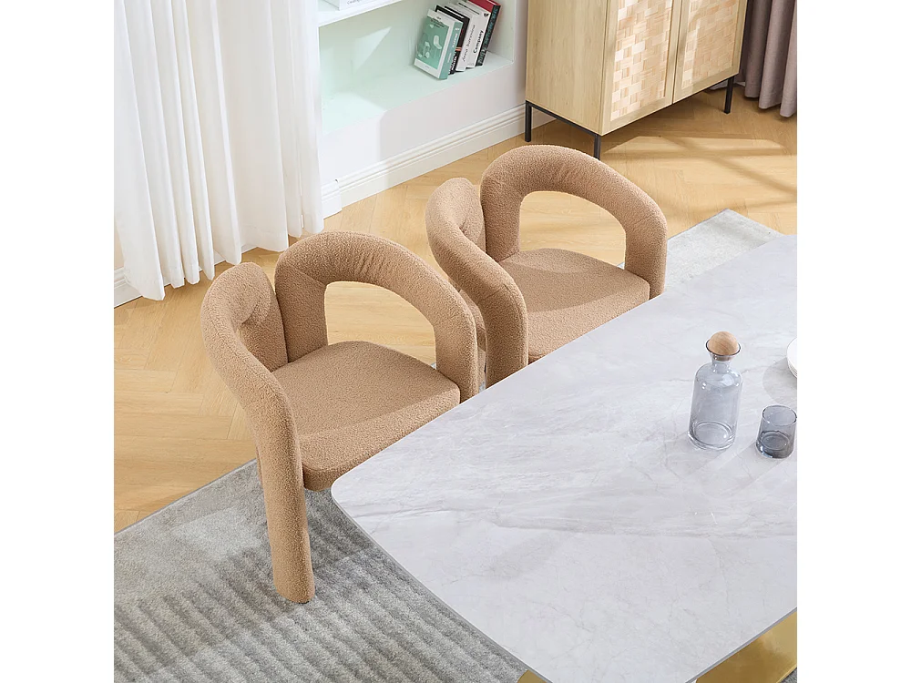 Ergonomische fauteuil van topkwaliteit met exclusieve Teddy-bekleding uniek ontwerp maximale rugsteun en comfort bruin