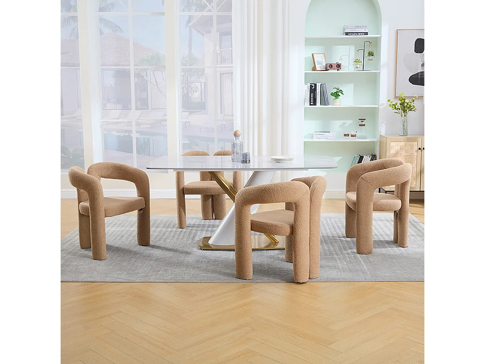 Ergonomische fauteuil van topkwaliteit met exclusieve Teddy-bekleding uniek ontwerp maximale rugsteun en comfort bruin