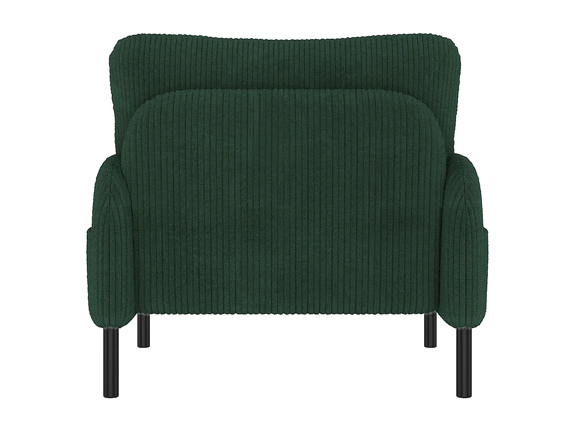 Comfortabele fluwelen fauteuil met armleuningen zijvakken stevige structuur meerdere delen woonkamer slaapkamer kantoor smaragdgroen