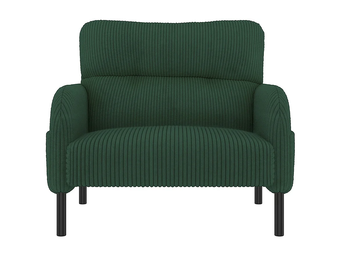 Comfortabele fluwelen fauteuil met armleuningen zijvakken stevige structuur meerdere delen woonkamer slaapkamer kantoor smaragdgroen