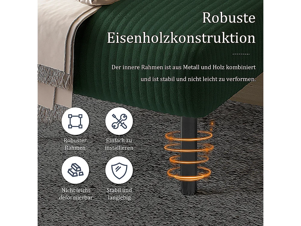 Comfortabele fluwelen fauteuil met armleuningen zijvakken stevige structuur meerdere delen woonkamer slaapkamer kantoor smaragdgroen