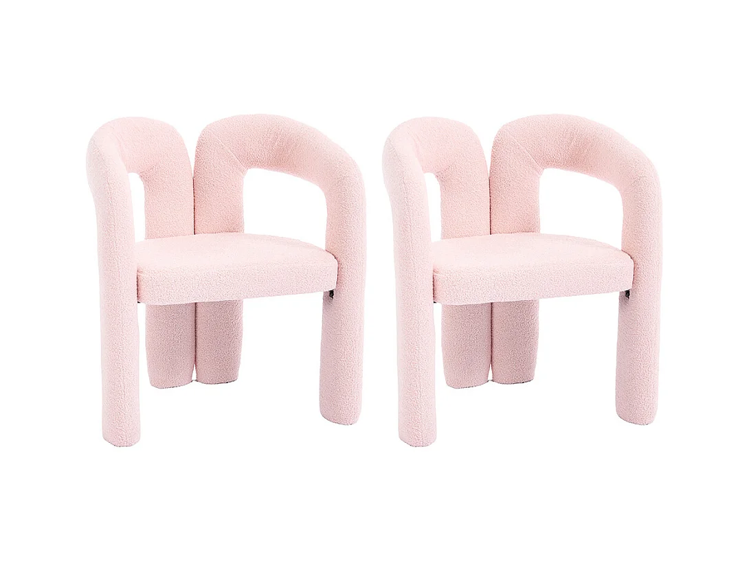 Fauteuil ergonomique haut de gamme revêtement Teddy exclusif design unique soutien dorsal confort maximal rose