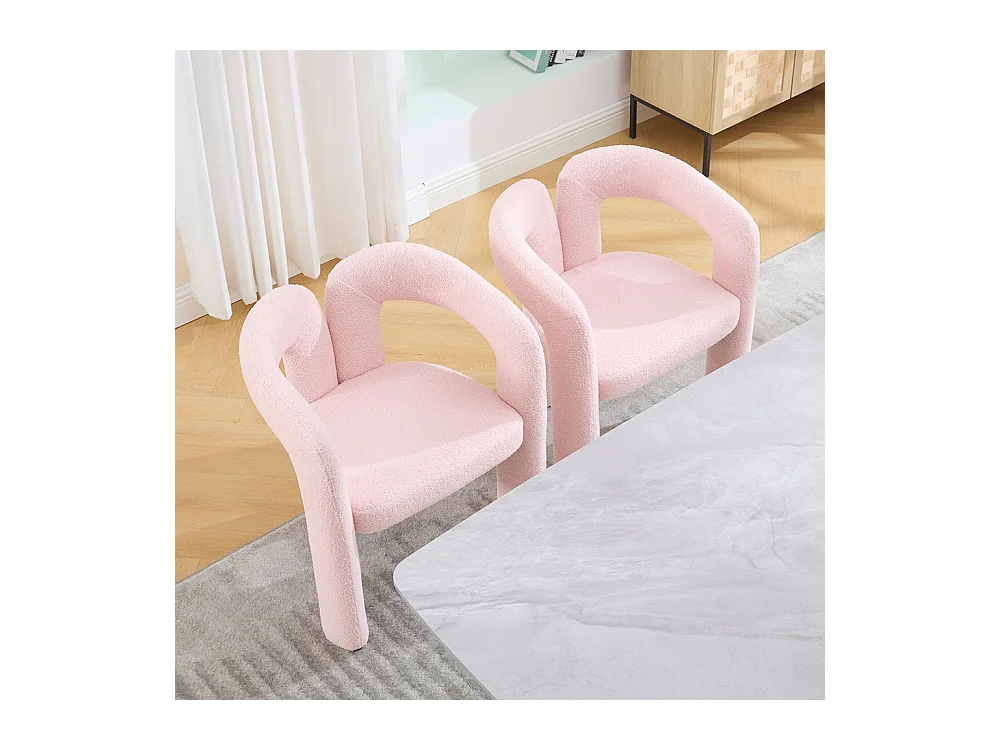 Fauteuil ergonomique haut de gamme revêtement Teddy exclusif design unique soutien dorsal confort maximal rose