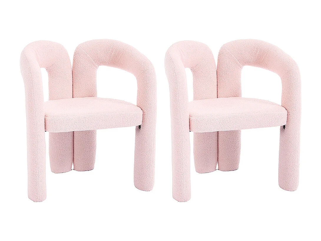 Fauteuil ergonomique haut de gamme revêtement Teddy exclusif design unique soutien dorsal confort maximal rose