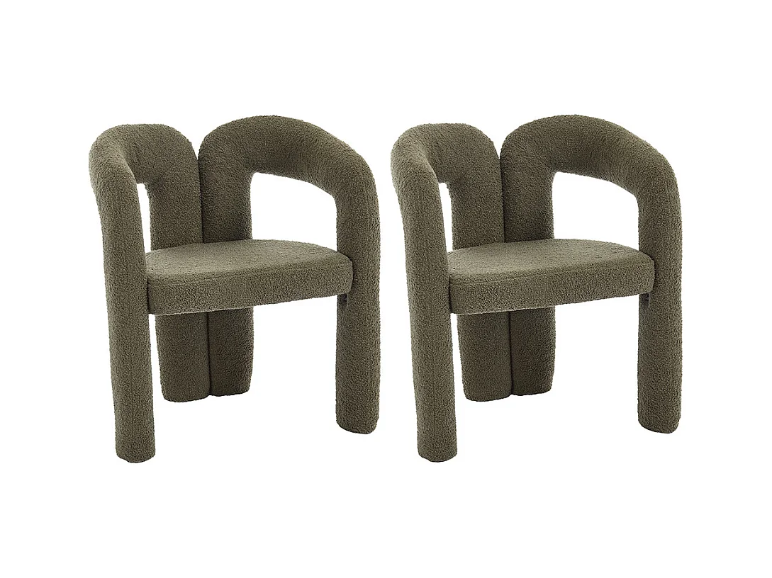 Fauteuil ergonomique haut de gamme revêtement Teddy exclusif design unique soutien dorsal confort maximal vert olive
